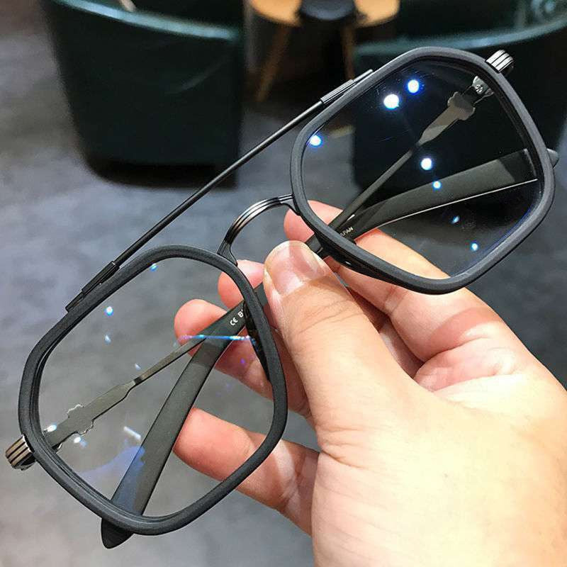 Double Beam Square Myopia Glasses  Men Women Retro  Anti Blue Ligh Nearsighted Prescription  Computer Eyeglasses