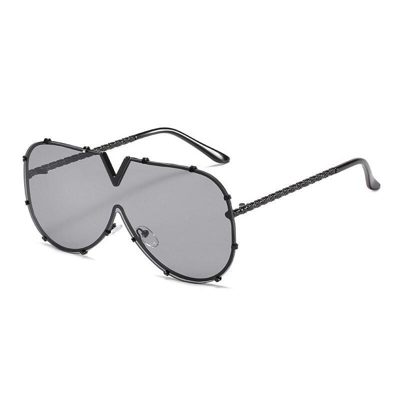New Fashion One Piece Shield For Women Vintage Oversized Paw Sun Glasses - Image 15