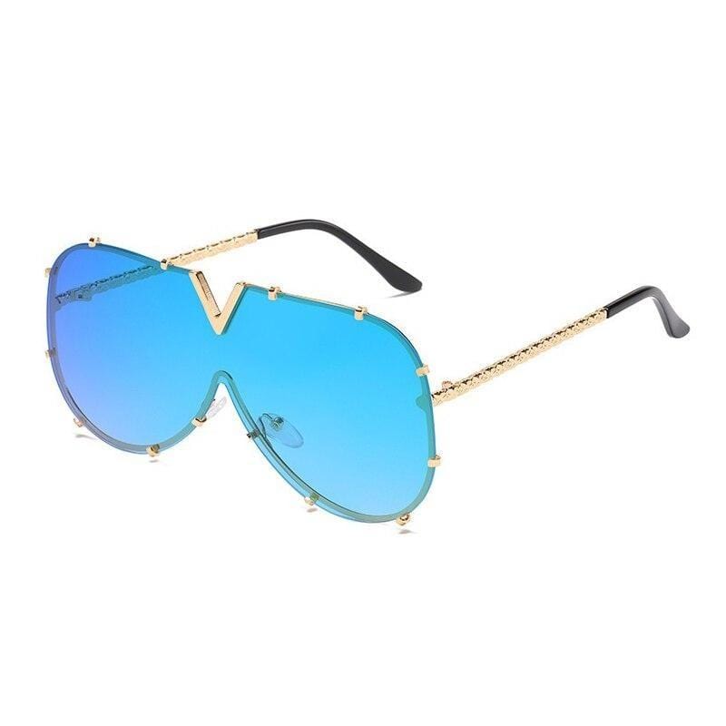 New Fashion One Piece Shield For Women Vintage Oversized Paw Sun Glasses - Image 10