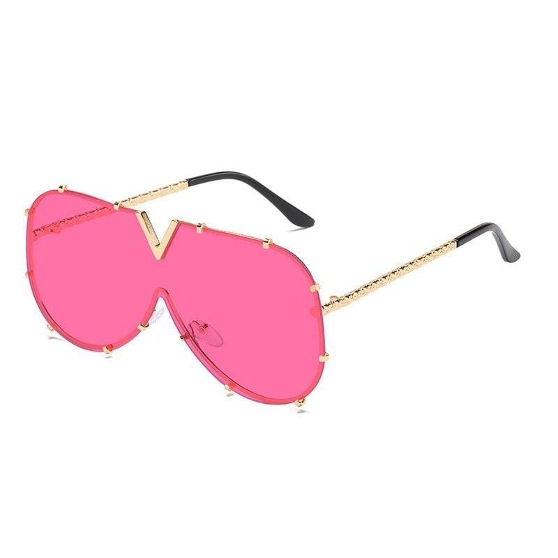 New Fashion One Piece Shield For Women Vintage Oversized Paw Sun Glasses - Image 12