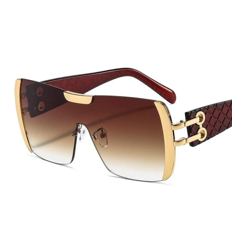Women Luxury Sunglasses Oversized One Lens Fashion Shades UV400 Vintage Glasses - Image 3