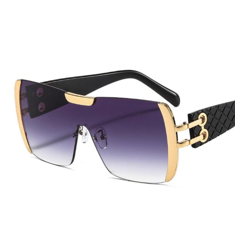 Women Luxury Sunglasses Oversized One Lens Fashion Shades UV400 Vintage Glasses - Image 2