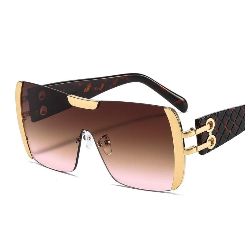 Women Luxury Sunglasses Oversized One Lens Fashion Shades UV400 Vintage Glasses - Image 4