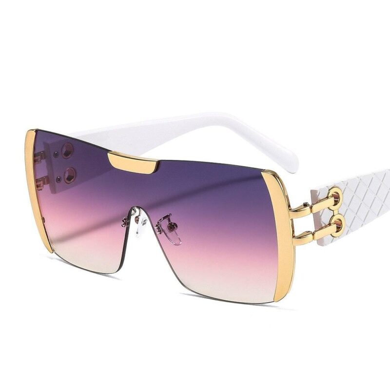 Women Luxury Sunglasses Oversized One Lens Fashion Shades UV400 Vintage Glasses - Image 7