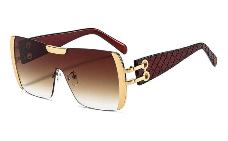 Women Luxury Sunglasses Oversized One Lens Fashion Shades UV400 Vintage Glasses - Image 16