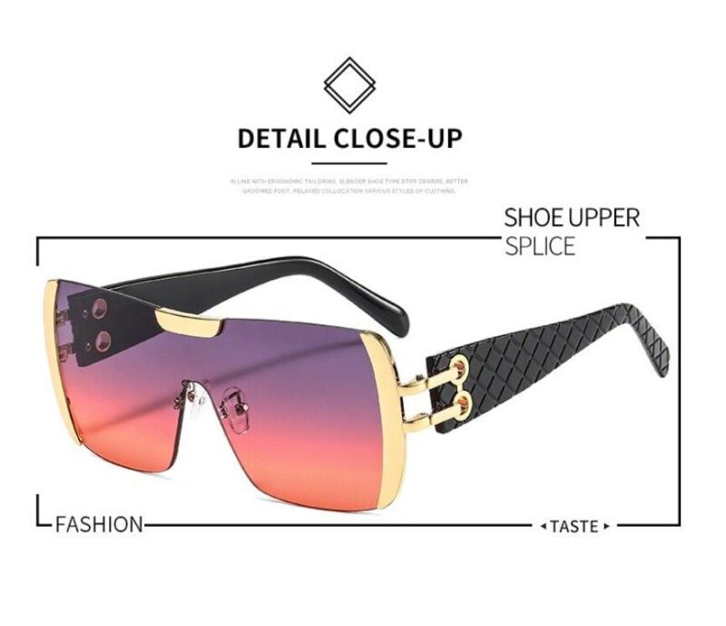 Women Luxury Sunglasses Oversized One Lens Fashion Shades UV400 Vintage Glasses - Image 9