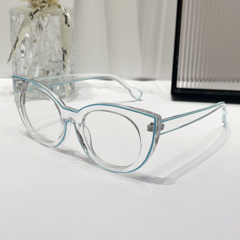 Cat eye flat glasses anti-blue glasses frame cross-border fashion avant-garde glasses frame tide - Image 6
