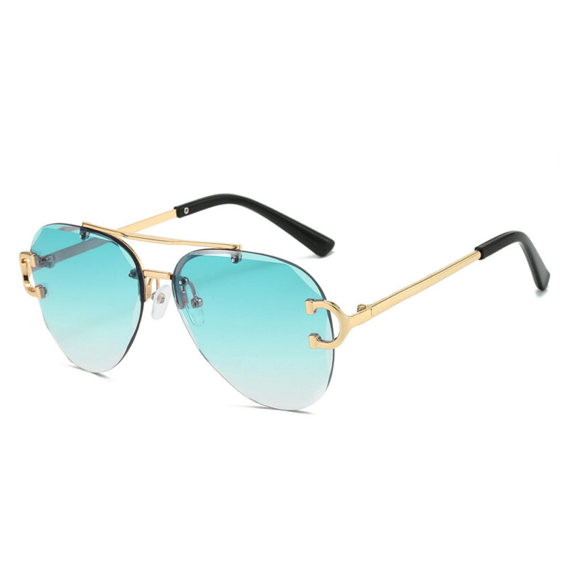 New frameless sunglasses. European and American fashion double-beam frameless pilot fashion glasses - Image 10