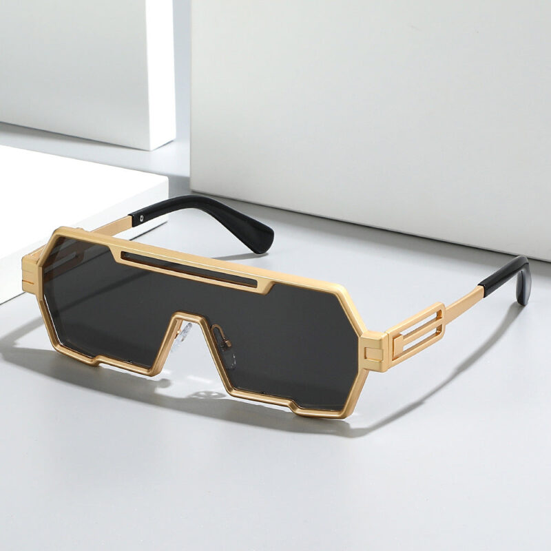 Personalized ancient steampunk sunglasses men's tide. one-piece irregular sunglasses women's cross-border glasses - Image 2