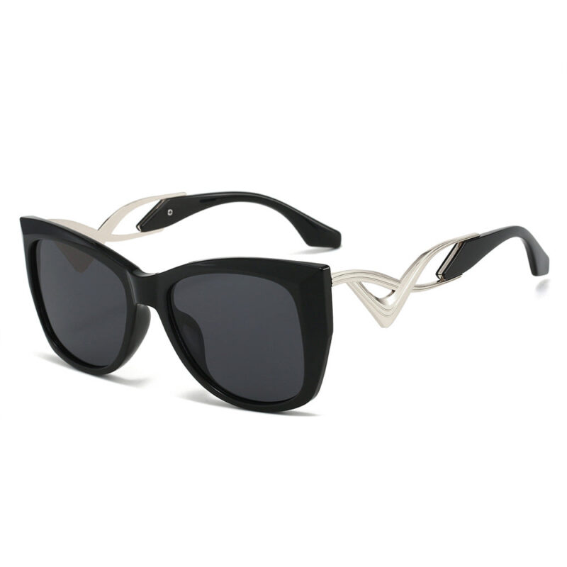 New European and American trend cat eye sunglasses. catwalk personality curved temple fashion women's sunglasses - Image 9