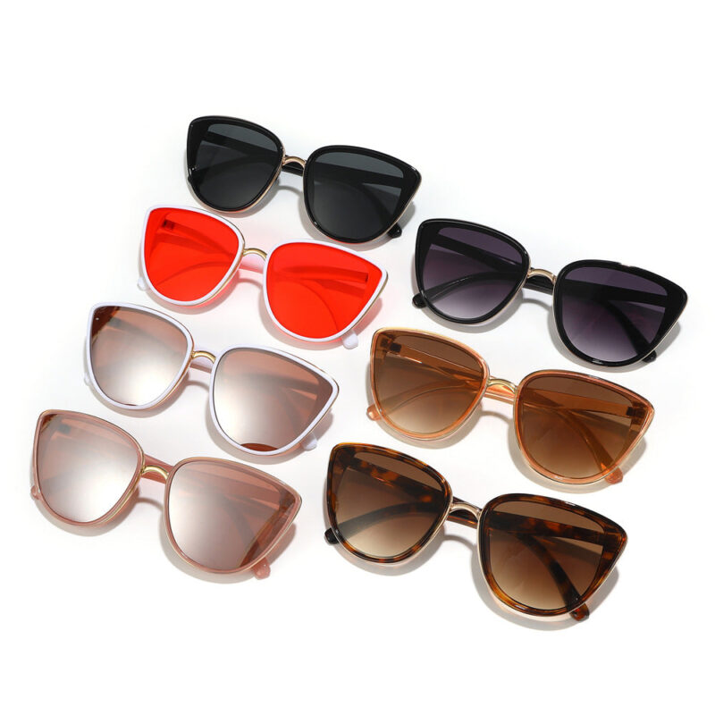Retro classic cat eye sunglasses. versatile simple women's ferrule metal versatile sunglasses - Image 5