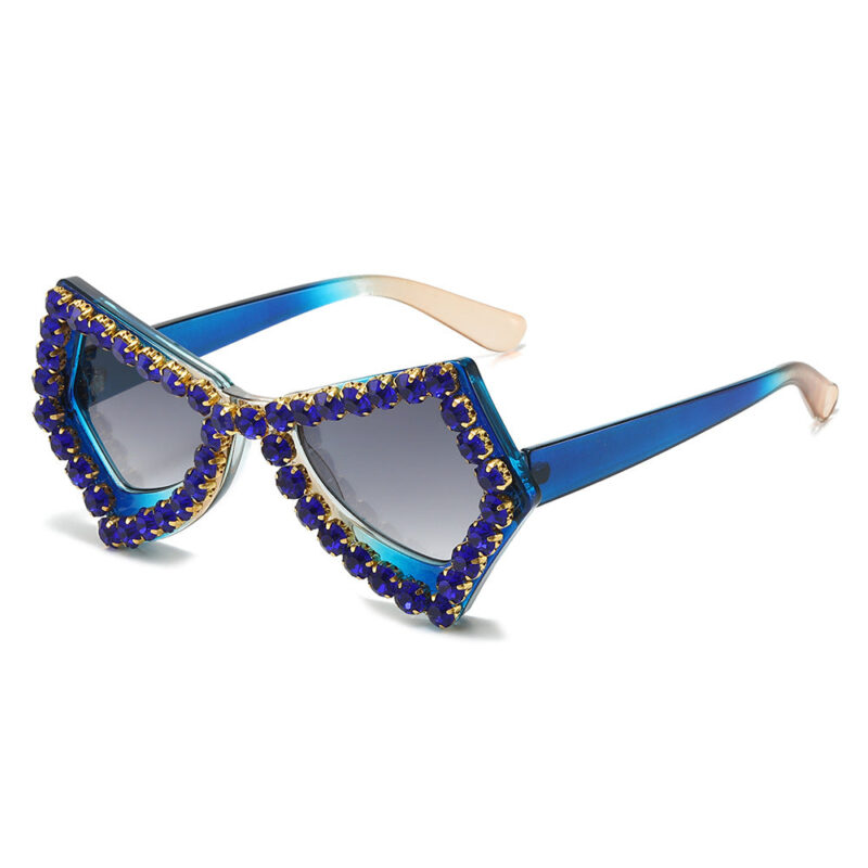 Butterfly diamond sunglasses. cross-border personalized handmade rhinestones fashion hip-hop - Image 6