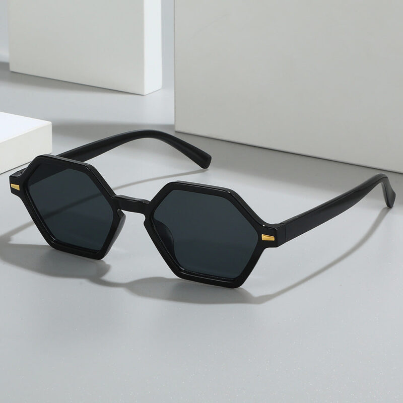 American retro multilateral small frame sunglasses. simple decorative selfie glasses. the same sunshade sunglasses for overseas live broadcasts - Image 2