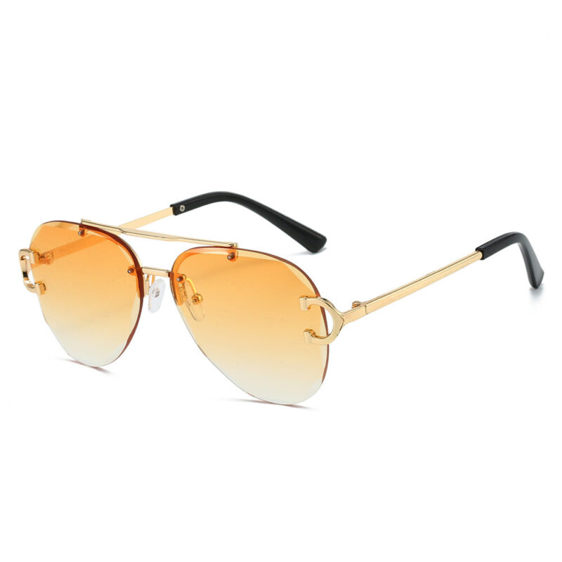 New frameless sunglasses. European and American fashion double-beam frameless pilot fashion glasses - Image 12