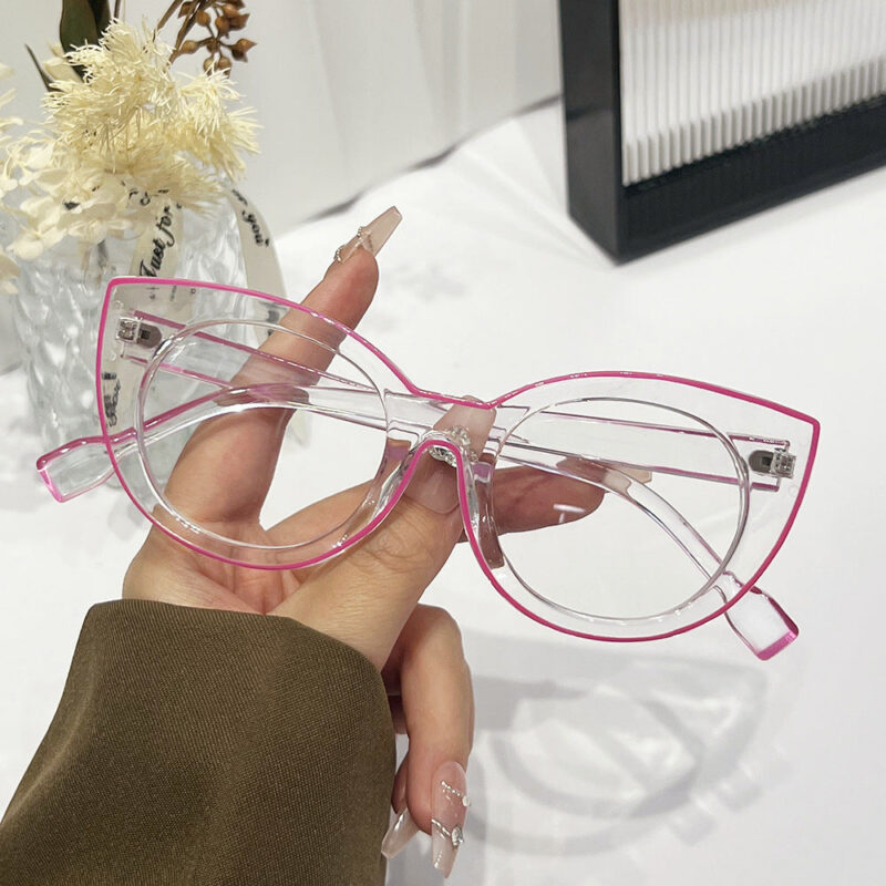 Cat eye flat glasses anti-blue glasses frame cross-border fashion avant-garde glasses frame tide