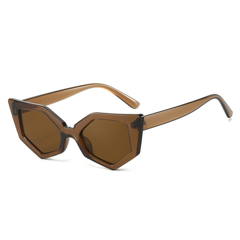 New sunglasses European and American personality water chestnut fashion cat eye simple light board sunglasses - Image 11