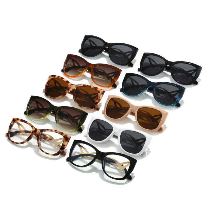 New European and American trend cat eye sunglasses. catwalk personality curved temple fashion women's sunglasses - Image 4