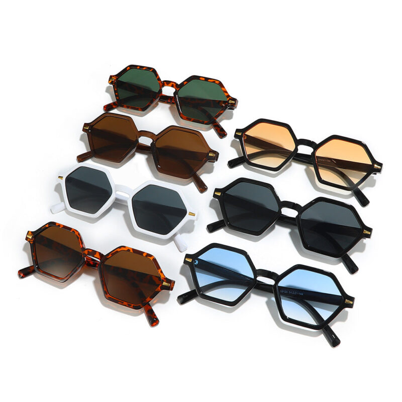 American retro multilateral small frame sunglasses. simple decorative selfie glasses. the same sunshade sunglasses for overseas live broadcasts - Image 5