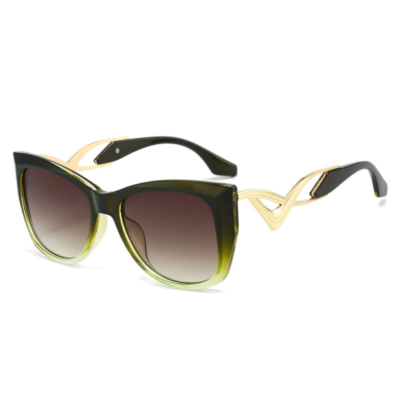 New European and American trend cat eye sunglasses. catwalk personality curved temple fashion women's sunglasses - Image 12