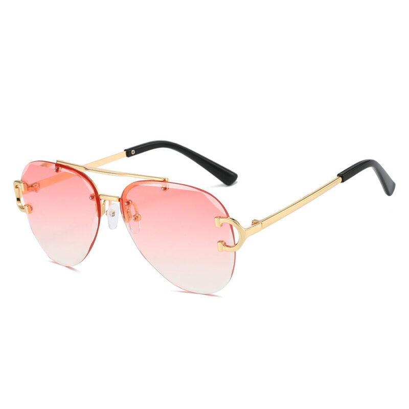 New frameless sunglasses. European and American fashion double-beam frameless pilot fashion glasses - Image 11