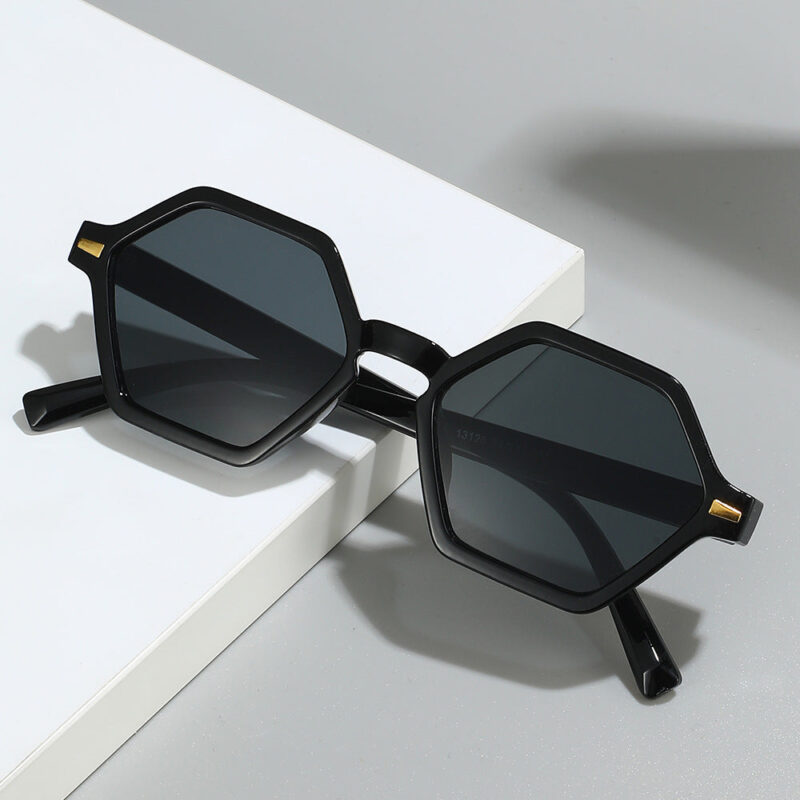 American retro multilateral small frame sunglasses. simple decorative selfie glasses. the same sunshade sunglasses for overseas live broadcasts