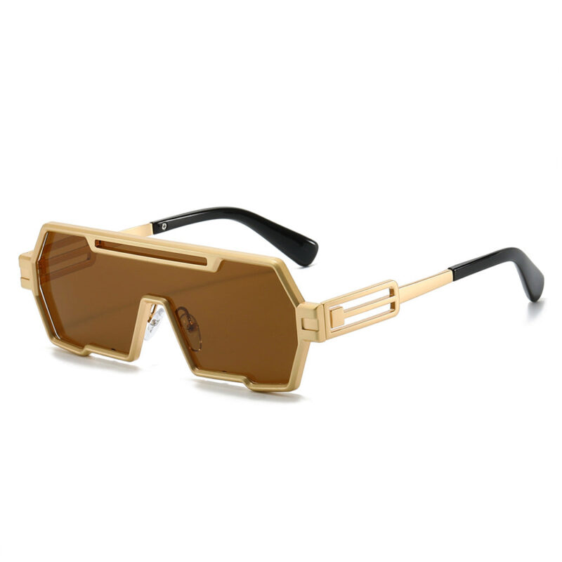 Personalized ancient steampunk sunglasses men's tide. one-piece irregular sunglasses women's cross-border glasses - Image 7