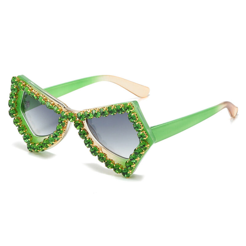 Butterfly diamond sunglasses. cross-border personalized handmade rhinestones fashion hip-hop - Image 3