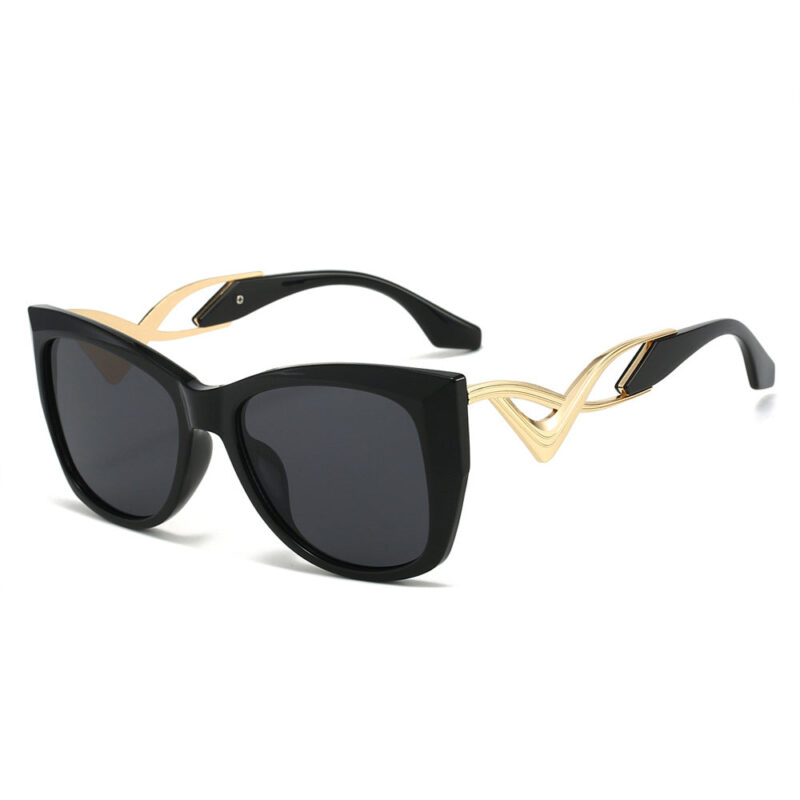 New European and American trend cat eye sunglasses. catwalk personality curved temple fashion women's sunglasses - Image 3