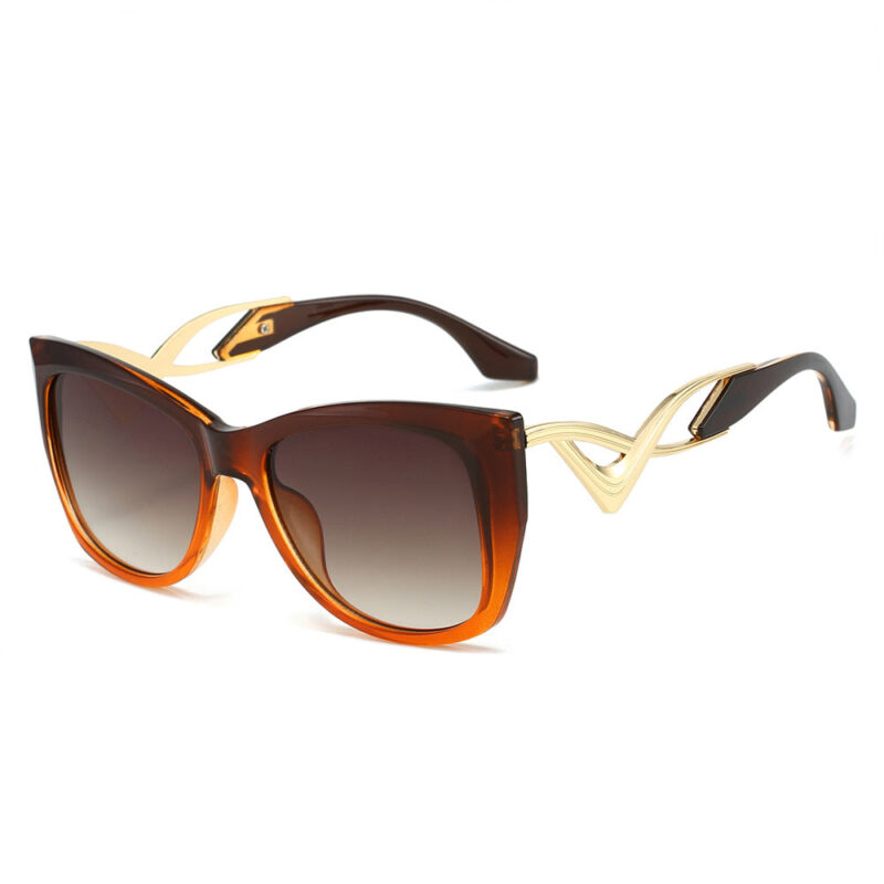 New European and American trend cat eye sunglasses. catwalk personality curved temple fashion women's sunglasses - Image 6