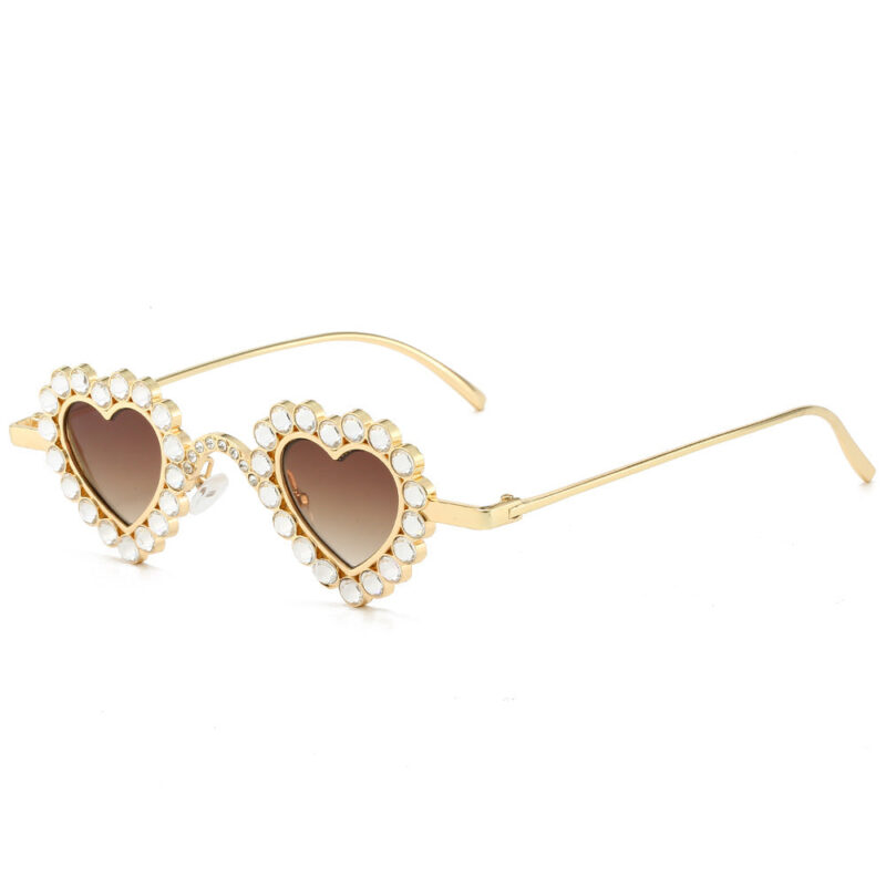 new love-shaped diamond-encrusted sunglasses - Image 3
