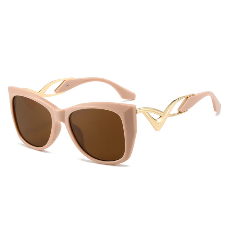 New European and American trend cat eye sunglasses. catwalk personality curved temple fashion women's sunglasses - Image 13