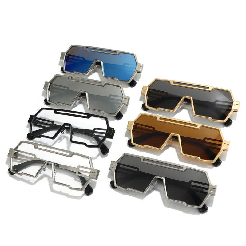 Personalized ancient steampunk sunglasses men's tide. one-piece irregular sunglasses women's cross-border glasses - Image 4