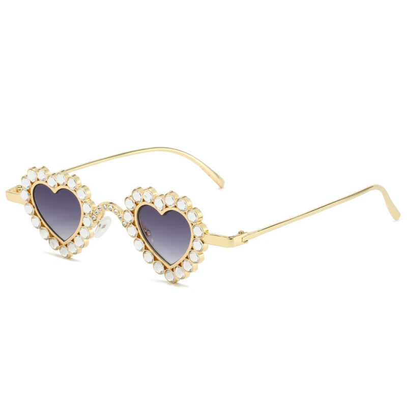 new love-shaped diamond-encrusted sunglasses - Image 4
