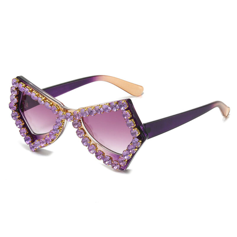 Butterfly diamond sunglasses. cross-border personalized handmade rhinestones fashion hip-hop - Image 7
