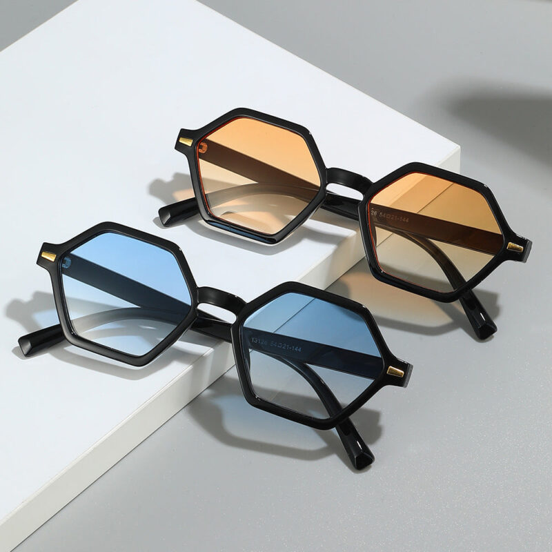 American retro multilateral small frame sunglasses. simple decorative selfie glasses. the same sunshade sunglasses for overseas live broadcasts - Image 4