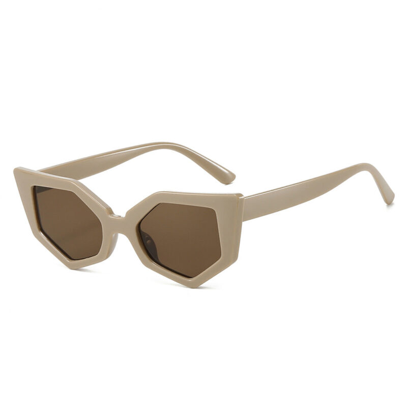 New sunglasses European and American personality water chestnut fashion cat eye simple light board sunglasses - Image 12
