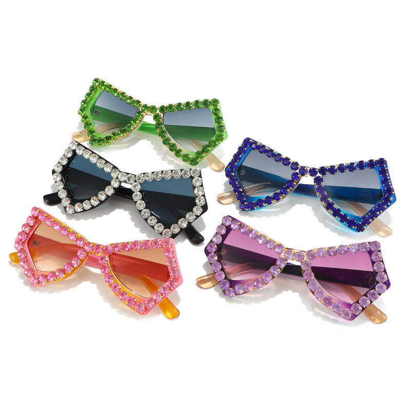 Butterfly diamond sunglasses. cross-border personalized handmade rhinestones fashion hip-hop - Image 4