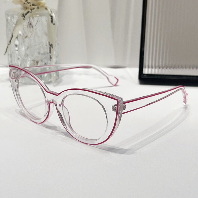 Cat eye flat glasses anti-blue glasses frame cross-border fashion avant-garde glasses frame tide - Image 4