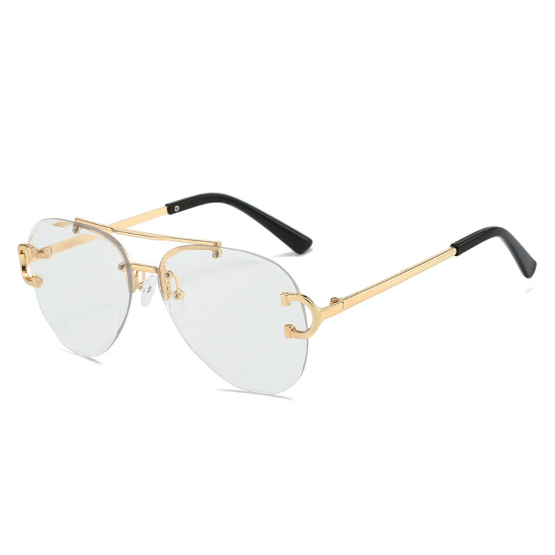New frameless sunglasses. European and American fashion double-beam frameless pilot fashion glasses - Image 13