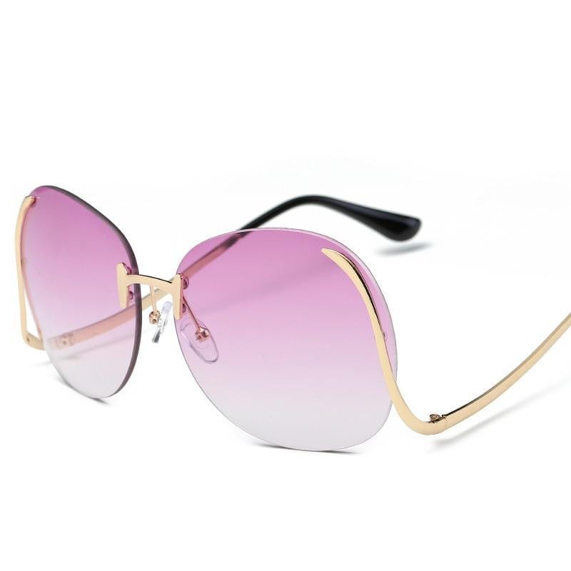 Oversized Rimless Sunglasses Women Vintage Brand Designer Square Sun Glasses Shades Female Pilot Big Frames Eyeglasses UV400 - Image 16