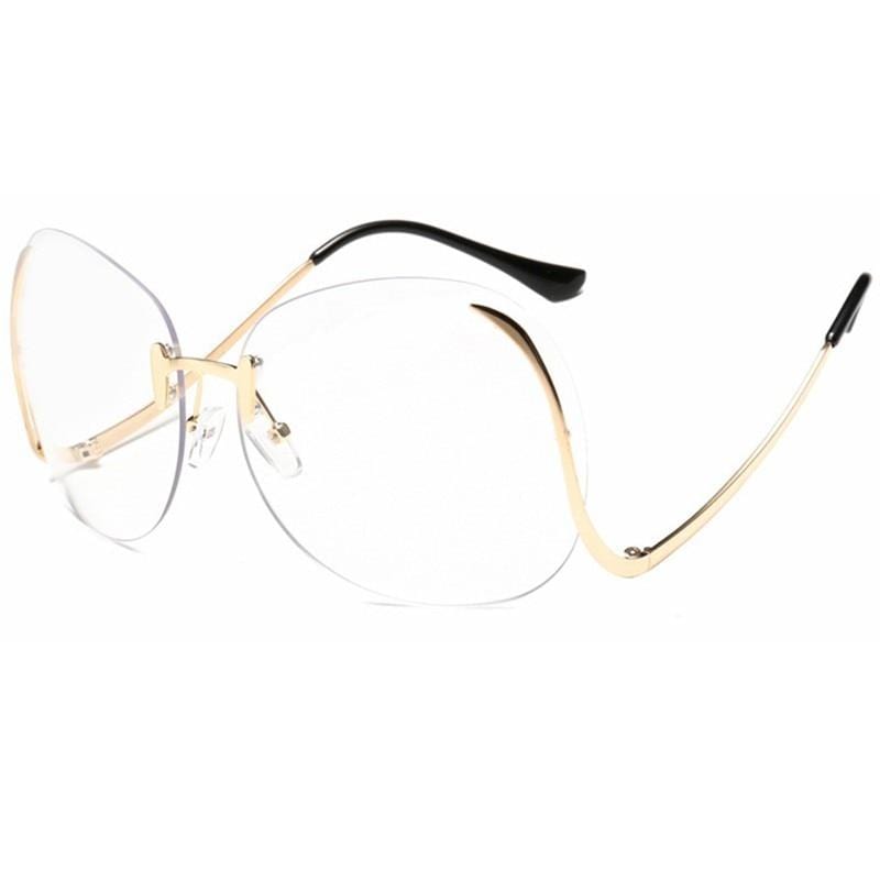 Oversized Rimless Sunglasses Women Vintage Brand Designer Square Sun Glasses Shades Female Pilot Big Frames Eyeglasses UV400 - Image 4