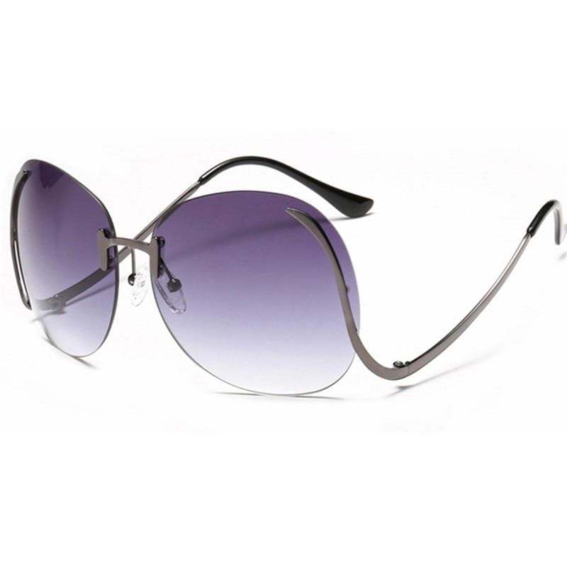 Oversized Rimless Sunglasses Women Vintage Brand Designer Square Sun Glasses Shades Female Pilot Big Frames Eyeglasses UV400 - Image 5