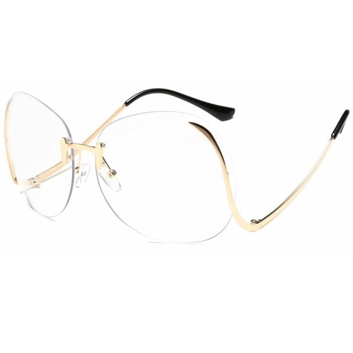 Oversized Rimless Sunglasses Women Vintage Brand Designer Square Sun Glasses Shades Female Pilot Big Frames Eyeglasses UV400 - Image 12