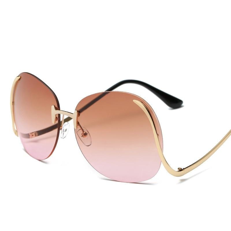 Oversized Rimless Sunglasses Women Vintage Brand Designer Square Sun Glasses Shades Female Pilot Big Frames Eyeglasses UV400 - Image 15
