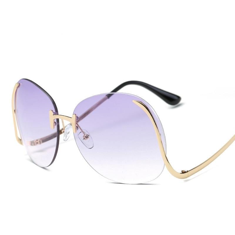 Oversized Rimless Sunglasses Women Vintage Brand Designer Square Sun Glasses Shades Female Pilot Big Frames Eyeglasses UV400 - Image 14