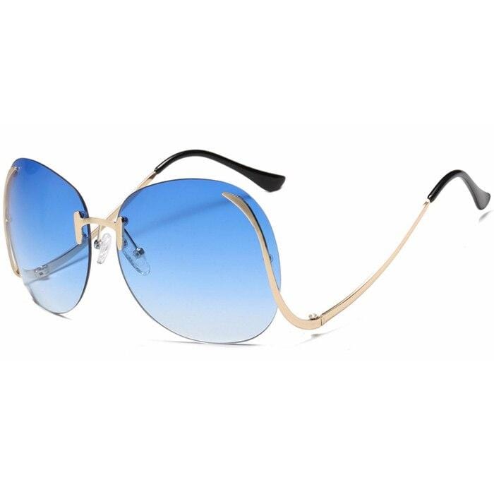 Oversized Rimless Sunglasses Women Vintage Brand Designer Square Sun Glasses Shades Female Pilot Big Frames Eyeglasses UV400 - Image 9