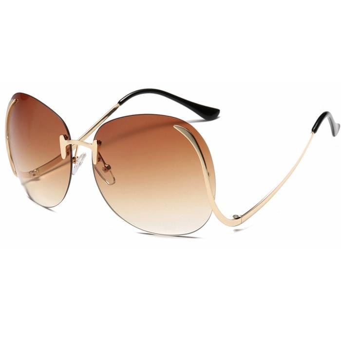 Oversized Rimless Sunglasses Women Vintage Brand Designer Square Sun Glasses Shades Female Pilot Big Frames Eyeglasses UV400 - Image 10