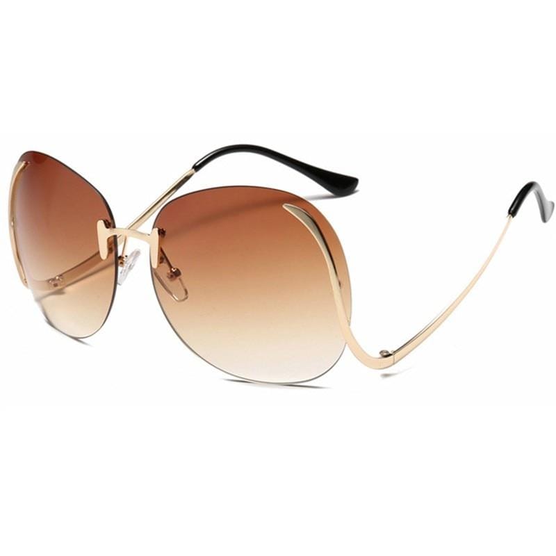 Oversized Rimless Sunglasses Women Vintage Brand Designer Square Sun Glasses Shades Female Pilot Big Frames Eyeglasses UV400 - Image 6