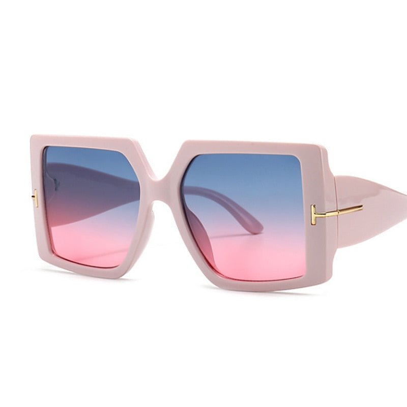 Square Sunglasses Woman Black Oversized Sun Glasses Female Retro Vintage Big Frame Gradient Mirror Lunette De Soleil Femme - Image 10