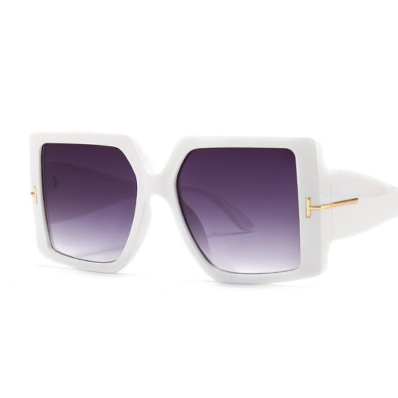 Square Sunglasses Woman Black Oversized Sun Glasses Female Retro Vintage Big Frame Gradient Mirror Lunette De Soleil Femme - Image 8